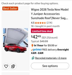 Tesla Shade roof MODEL Y JUNIPER