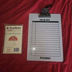 BASEBALL/ SOFTBALL LINE UP CARDS AND CLIP BOARD