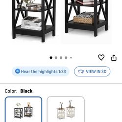 2 black end tables