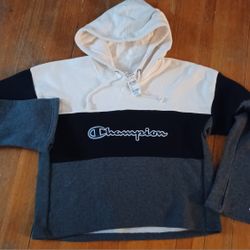 Women's Size Large New Tahs MSRP 79 Hoodie Cream Black Gray