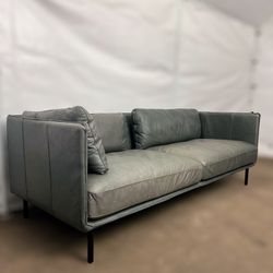 Crate & Barrel Wells Leather Sofa Delivery Available