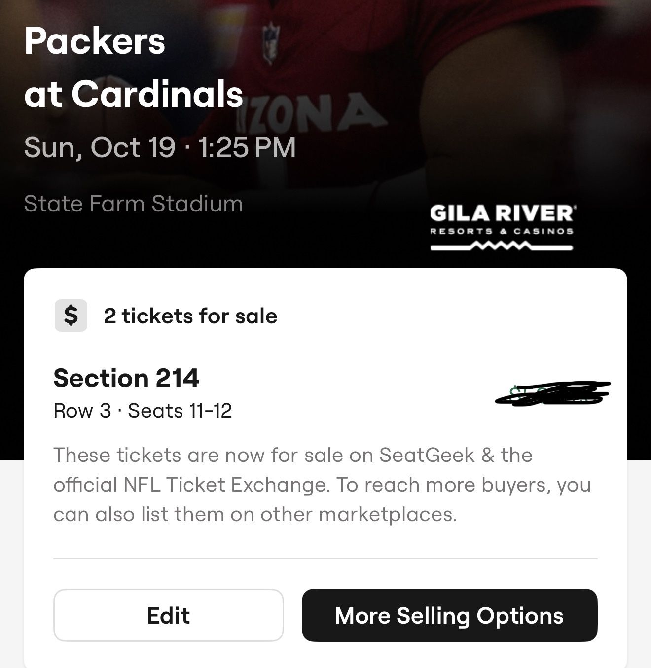 Cardinals vs Packers Club Seats 