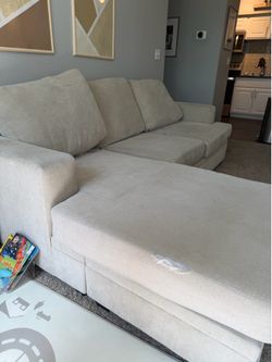 (Ripped cushions) fabric couch (98 inches)