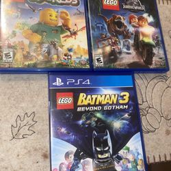 Sony Playstation 4 PS4 Lego Jurassic World 2015 Batman 3 Lego Worlds Lot CIB