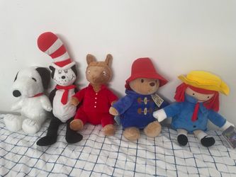 5 Classic Character Plush Stuffed Animals