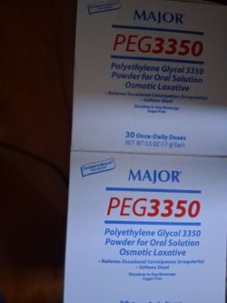 Brand New Major PEG3350 Powder Packets. (Generic Miralax)