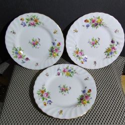 Set of 3 Minton Bone China MARLOW Pattern Bread Plates Made In England