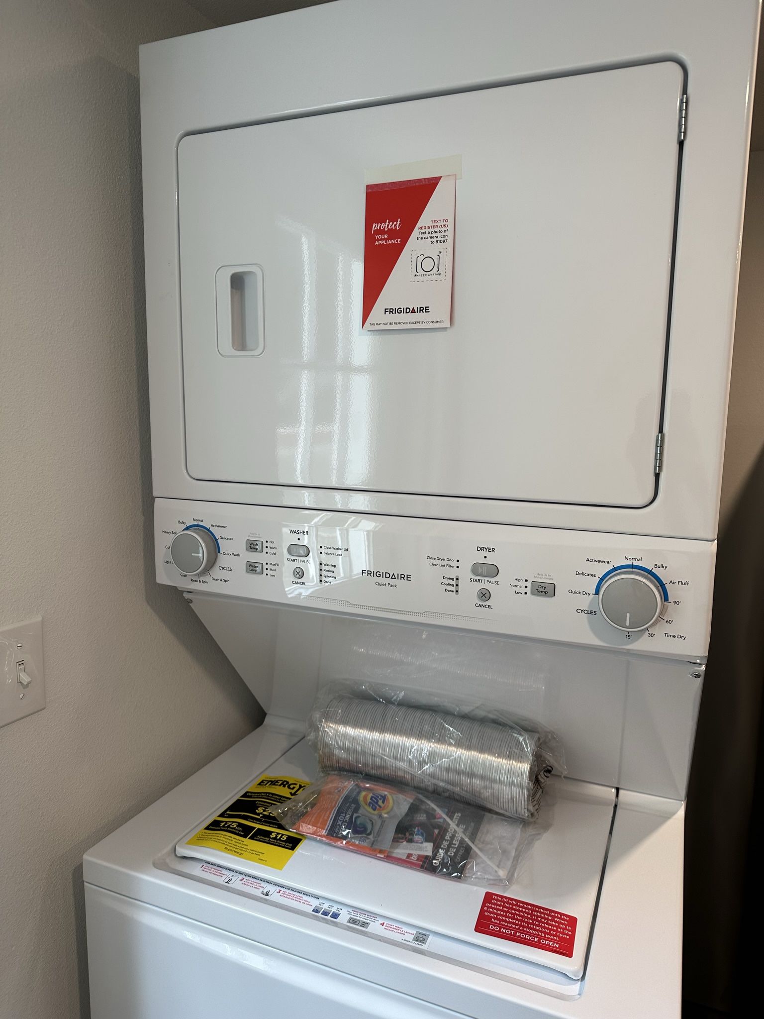 New Stackable Frigidaire Washer Dryer