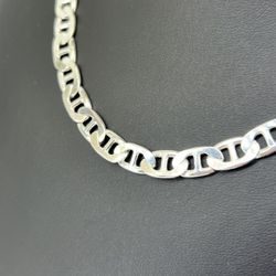 925 Sterling Silver Flat Anchor Necklace 24” 6.5mm 43.20grams 152802 2