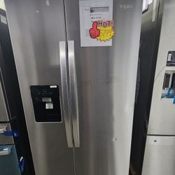 Whirpool 25 Cu.ft Side-by-Side Refrigerator With ICE And Water  1 Year Warranty Included Financing Available 