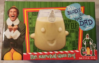 Mr Narwhal Glass Mug - RARE! Brand New 