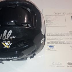 MARIO LEMIEUX SIGNED AUTOGRAPHED PITTSBURGH PENGUINS F/S BAUER HELMET JSA LOA!