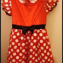 Disney's Minnie Mouse Costume Size Medium Includes Headband With Sparkles On The Ears. No Tag