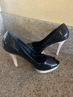 Cole Haan W Nike Air Tech Black Patent Leather/cork Heel Size 8.5B