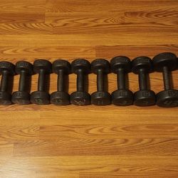 York Roundhead Dumbbells. 5s, 7s, 8s, 9s, 12s, 15s, 95s