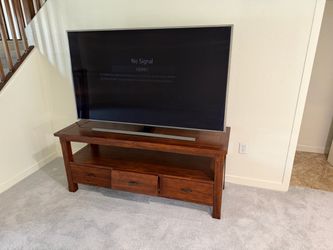 Large Flat Screen TV with Stand, dining table, sofa table and mirror