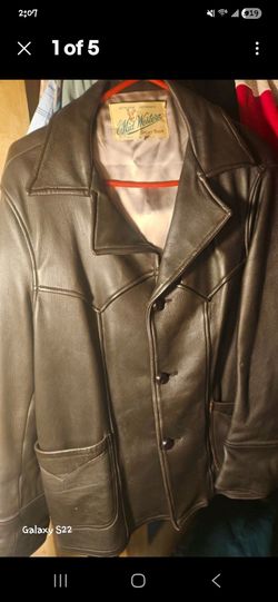 Mid Western Sport Togs Deerskin Leather Jacket Size 42- Brown