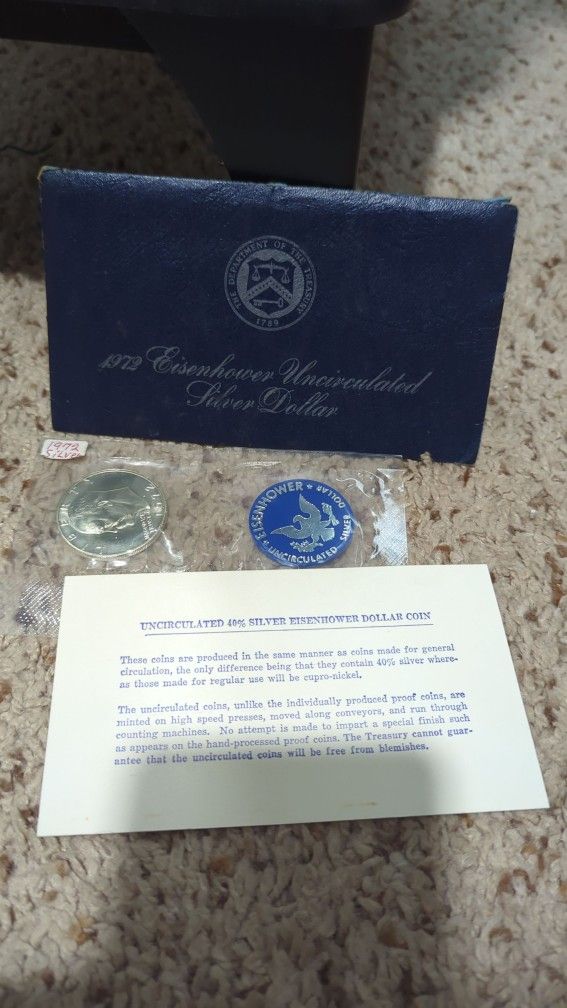 1972 40% Silver Eisenhower Dollar Coin - Uncirculated