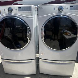 Whirlpool front-load washer and gas dryer 