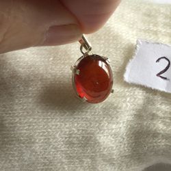 New Garnet Pendant Beautiful Color , Hand Made Please Look At My Profile To See All 