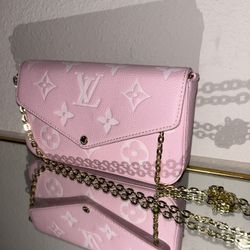 Pink Purse With Wallet Card Holder 