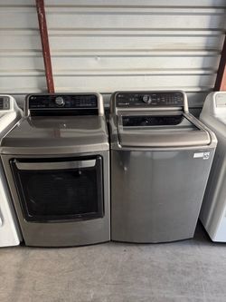 LG~🔥Washer and Dryer Electric Set Graphite Steel