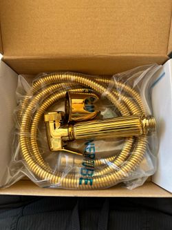 Gold Brass Handheld Toilet Bidet Sprayer Bathroom Shower w/ 1.5m Hose Holder