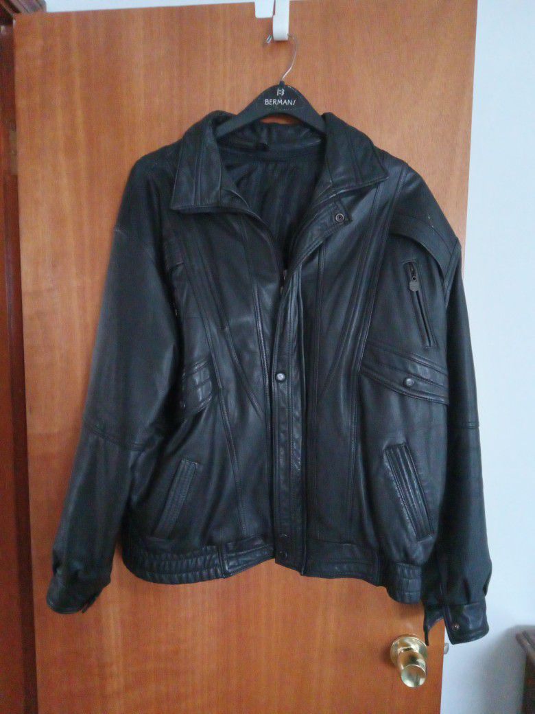 Men's.."Elazar"..Black..Lined..Leather Jacket 