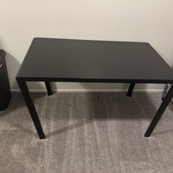 Black Glass Dining Table Set with 3 Chairs – $30