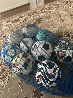 lot of soccer balls