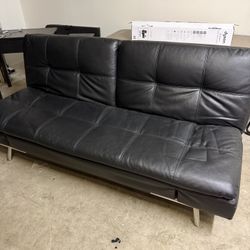 Leather Sofa Turns Into Full Bed 
