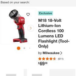 Milwaukee  Flashlight  & 1.5Ah Battery  