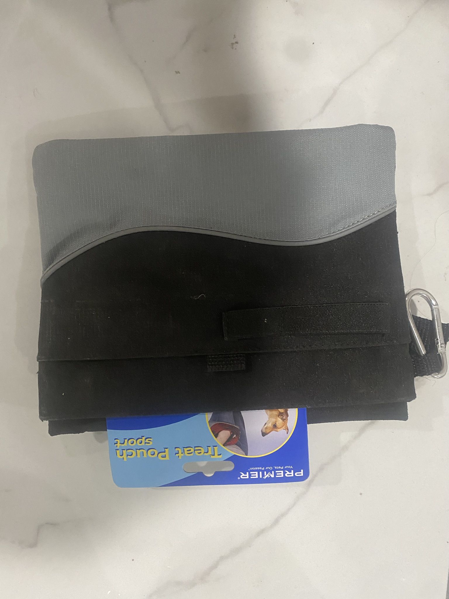 Dog Training Treat Pouch Sport Black Gray Bag w/ Waist Belt & Clip, NEW