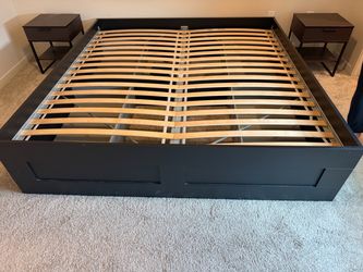 King Size Bed Frame w/ 4 Large Drawers