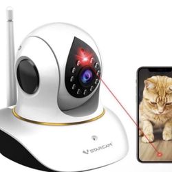 Pet Camera, VStarcam Cat Camera with Laser Wireless Dog Camera 1080P Cat Toys, Night Vision Sound Motion Alerts, APP Remote Control Home Security Came