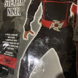Stealth Ninja Costume Large 10-12