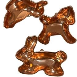 Vintage Three-Piece Copper Jell-O Molds