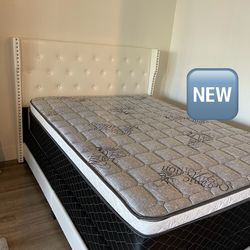 Full size bed frame and mattress