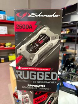 Schumacher Electric Rugged 2500A Lithium Car Battery Jump Starter and Power pack/Jump Box, USB Charging, 12V Sport, Auto, and Marine Batteries, SL1596