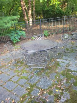 Wrought iron patio table set