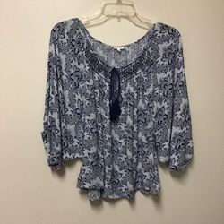 Women’s EN CREME (Anthropologie) 100% rayon 1/2 Sleeve pullover loose fit top… Size large