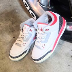 2007 Nike Air Jordan 3 Retro Fire Red  Sz 7Y