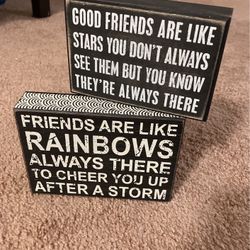 Good friends sign wooden box  Set Of 2