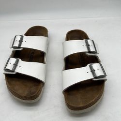 Birkenstock Arizona Birko-Flor Sandal, White, Size 40 EU 9 US, Womens