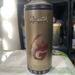 Empty Old Montana Gold Spray Paint Can. Rustoleum Krylon Ironlak Mtn Colors Molotow 