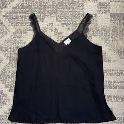 CAMI NYC  Lace  Silk Black Camisole Size Large