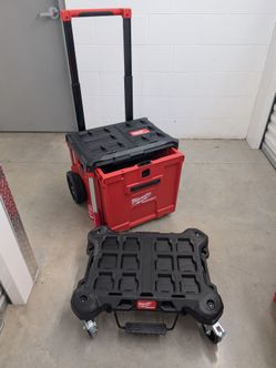 NEW Milwaukee PACKOUT Rolling Drawer + Dolly Bundle