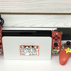 Nintendo Switch OLED 64GB W/ Extra Controller & Mario Kart Racing Wheel & Pedals 