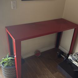 Red console table