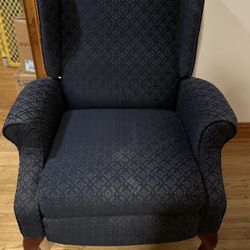 Blue Rocking Recliner Armchair